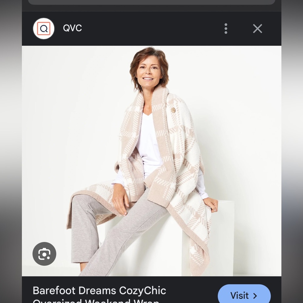 barefoot dreams cozychic wearable blanket plaid tan